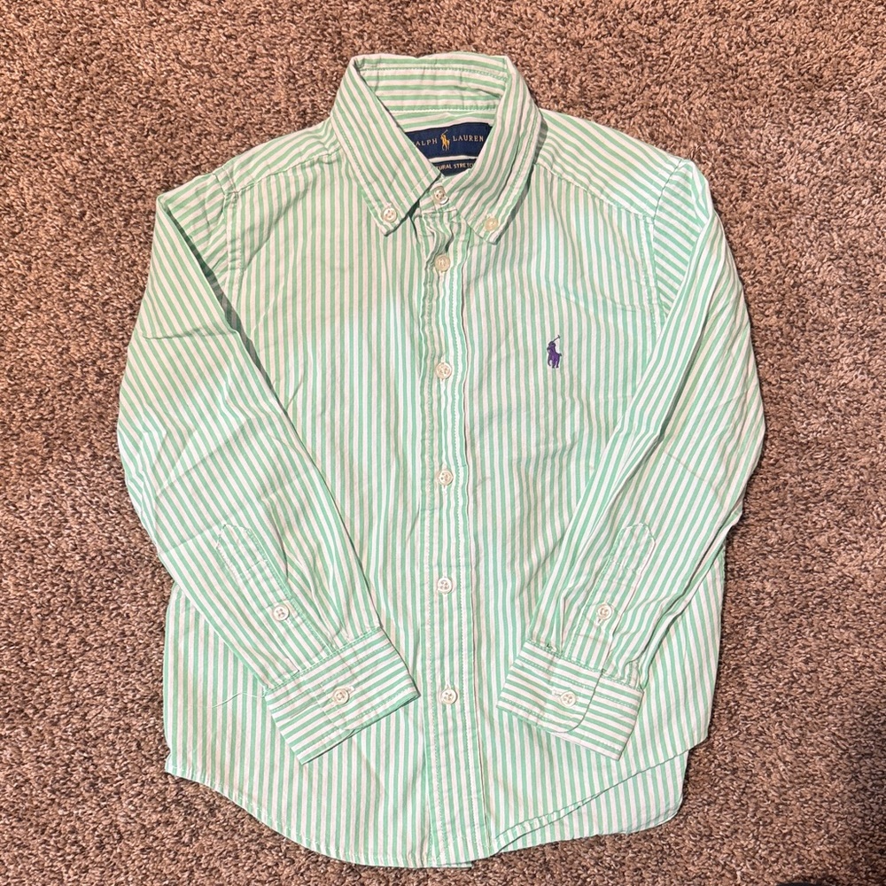 Ralph Lauren Mint Striped Casual Shirt